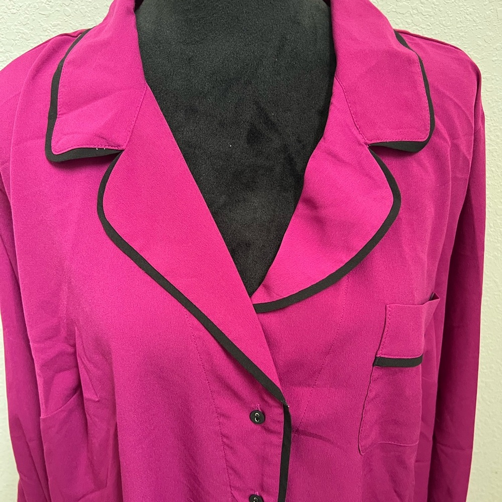 Lane Bryant Long Sleeve Notched Collar Shirt - Picture 3 of 9